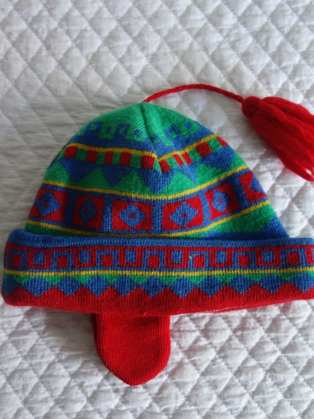 Vntg HANNA Made in Sweden Kids Wool Beanie